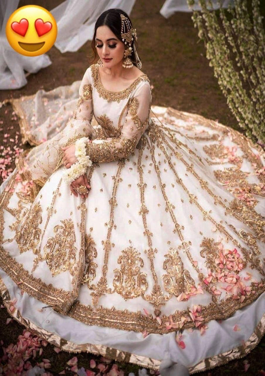 Hira Mani Ruedad-e-Sahr Bridal Frock – Heavy Embroidered Net with Silk Trouser