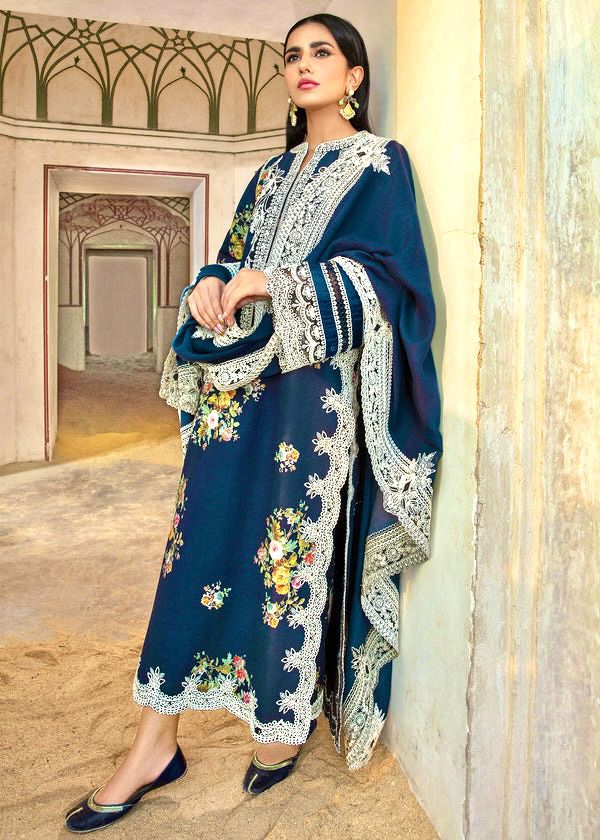 CRIMSON 3-Piece Dhank Suit – Winter Embroidered Dress