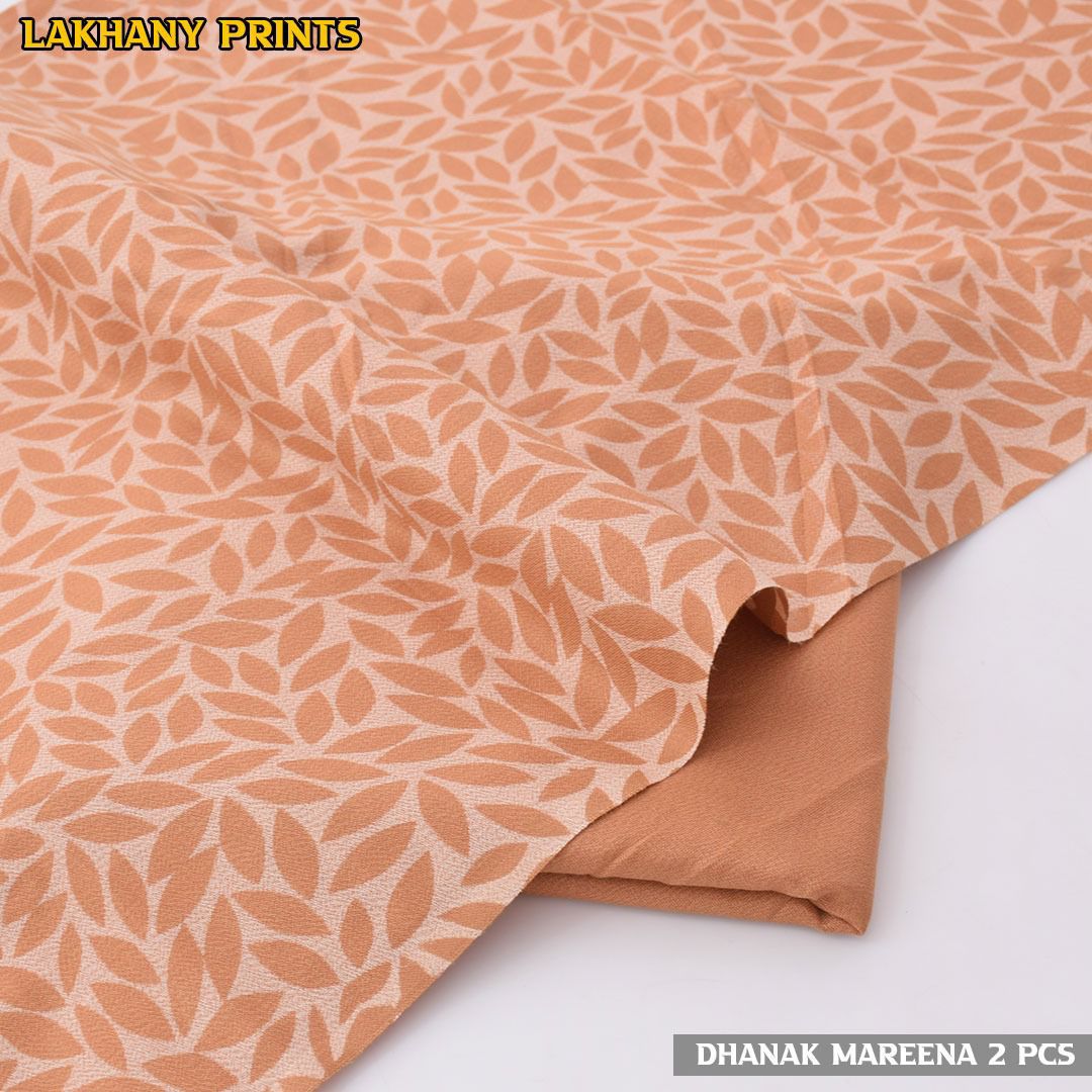 Lakhany Winter 2-Piece Dhanak Marina Suit | Printed Shirt & Dyed Trouser