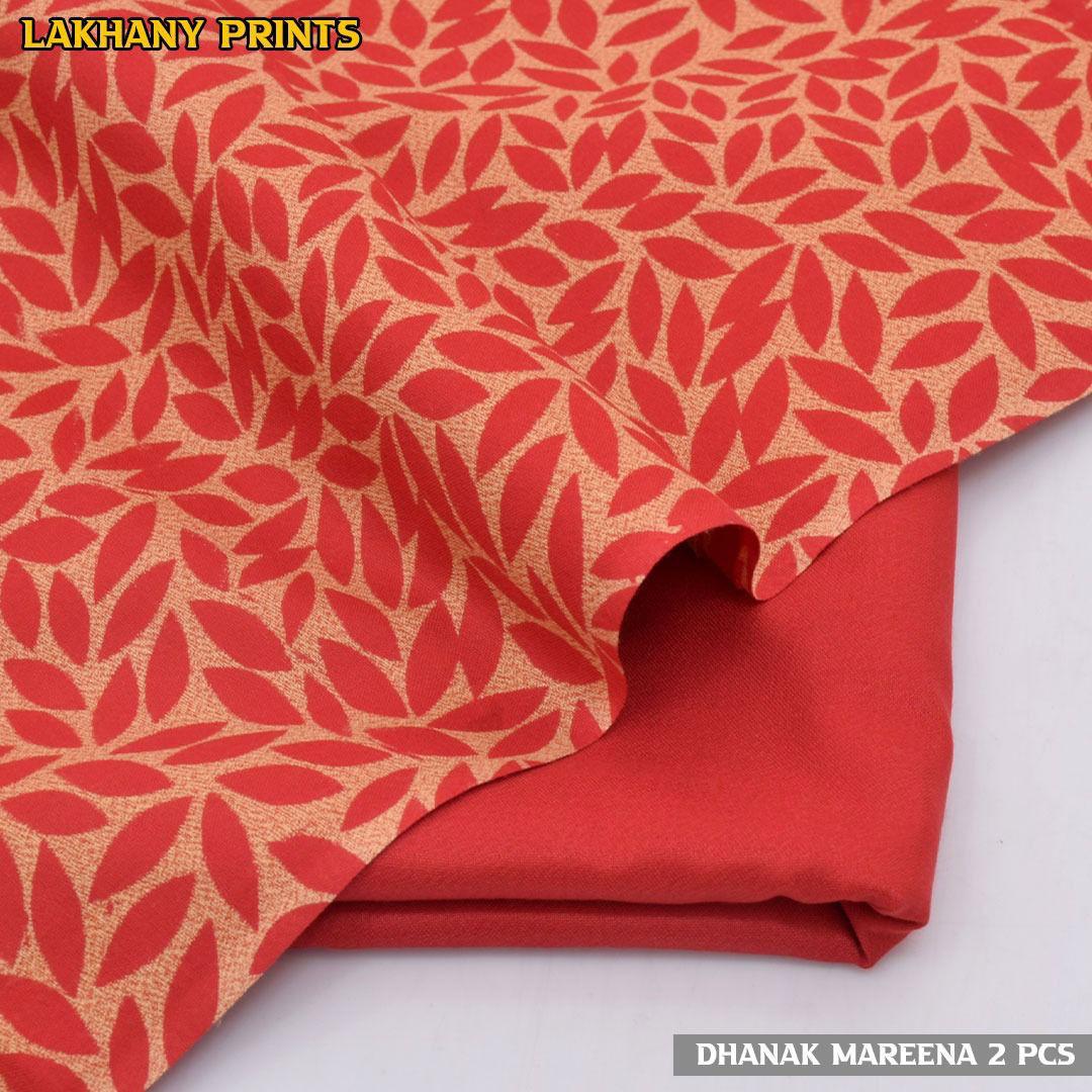 Lakhany Winter 2-Piece Dhanak Marina Suit | Printed Shirt & Dyed Trouser