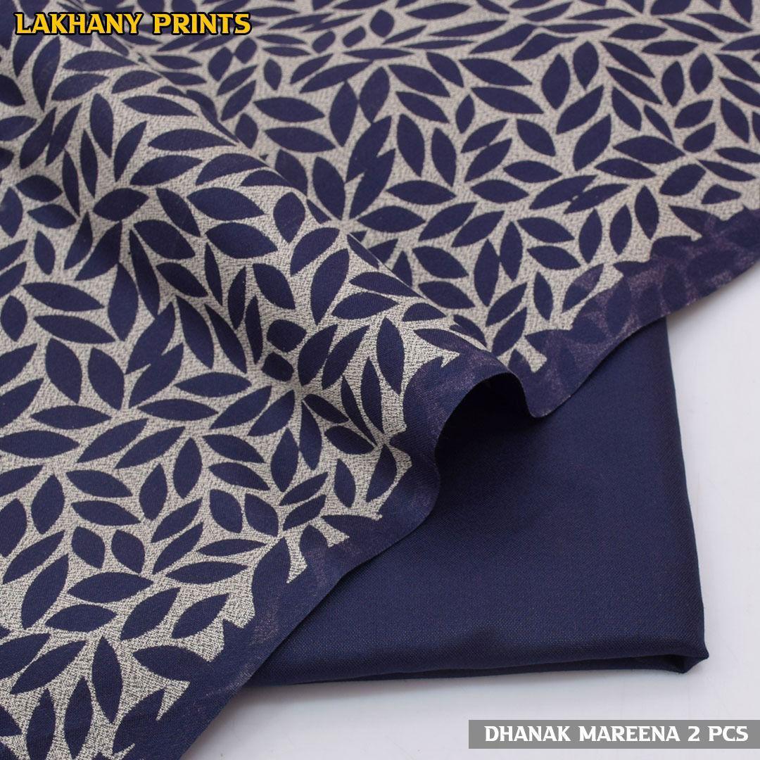 Lakhany Winter 2-Piece Dhanak Marina Suit | Printed Shirt & Dyed Trouser