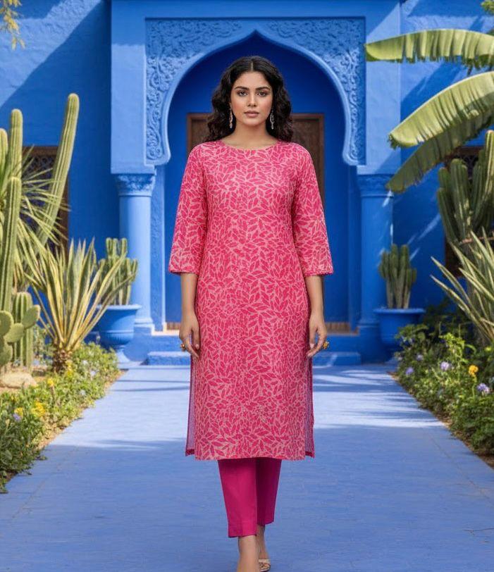 Lakhany Winter 2-Piece Dhanak Marina Suit | Printed Shirt & Dyed Trouser