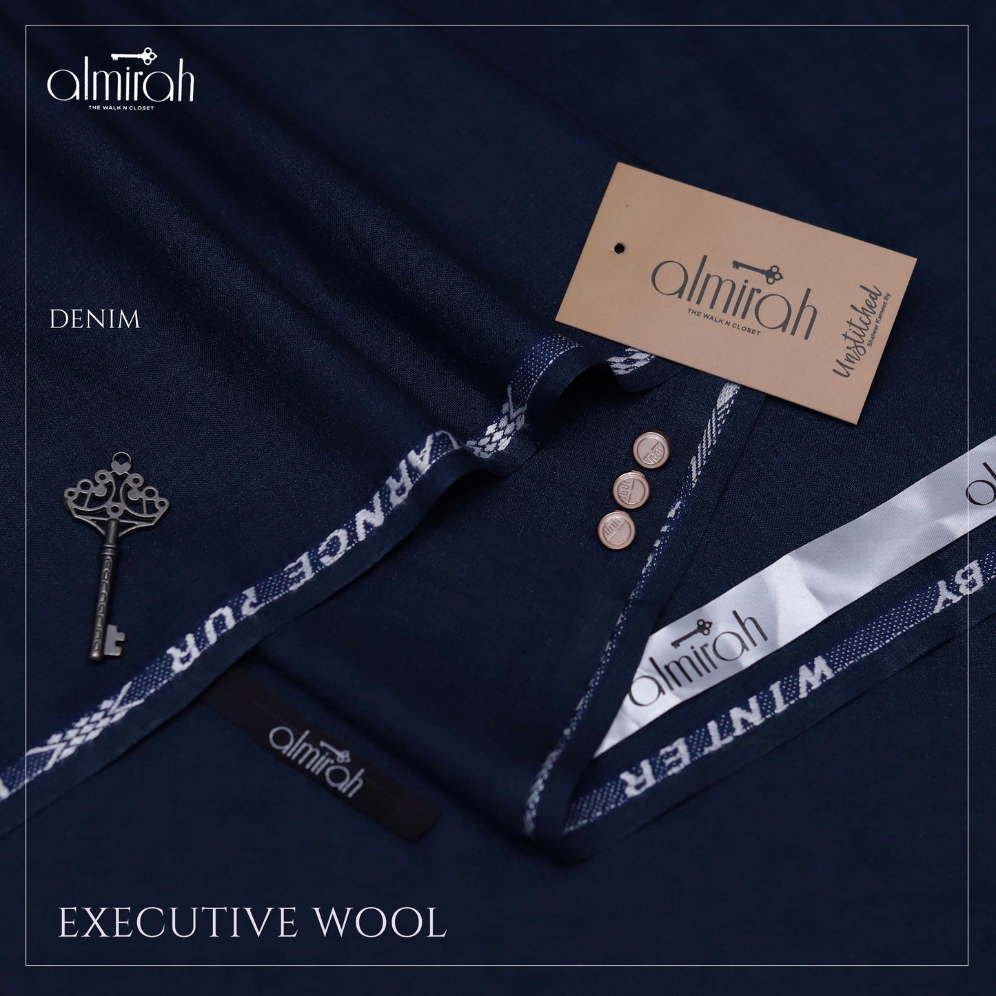 Almirah Executive Wool Suit – Premium Unstitched Fabric for Men
