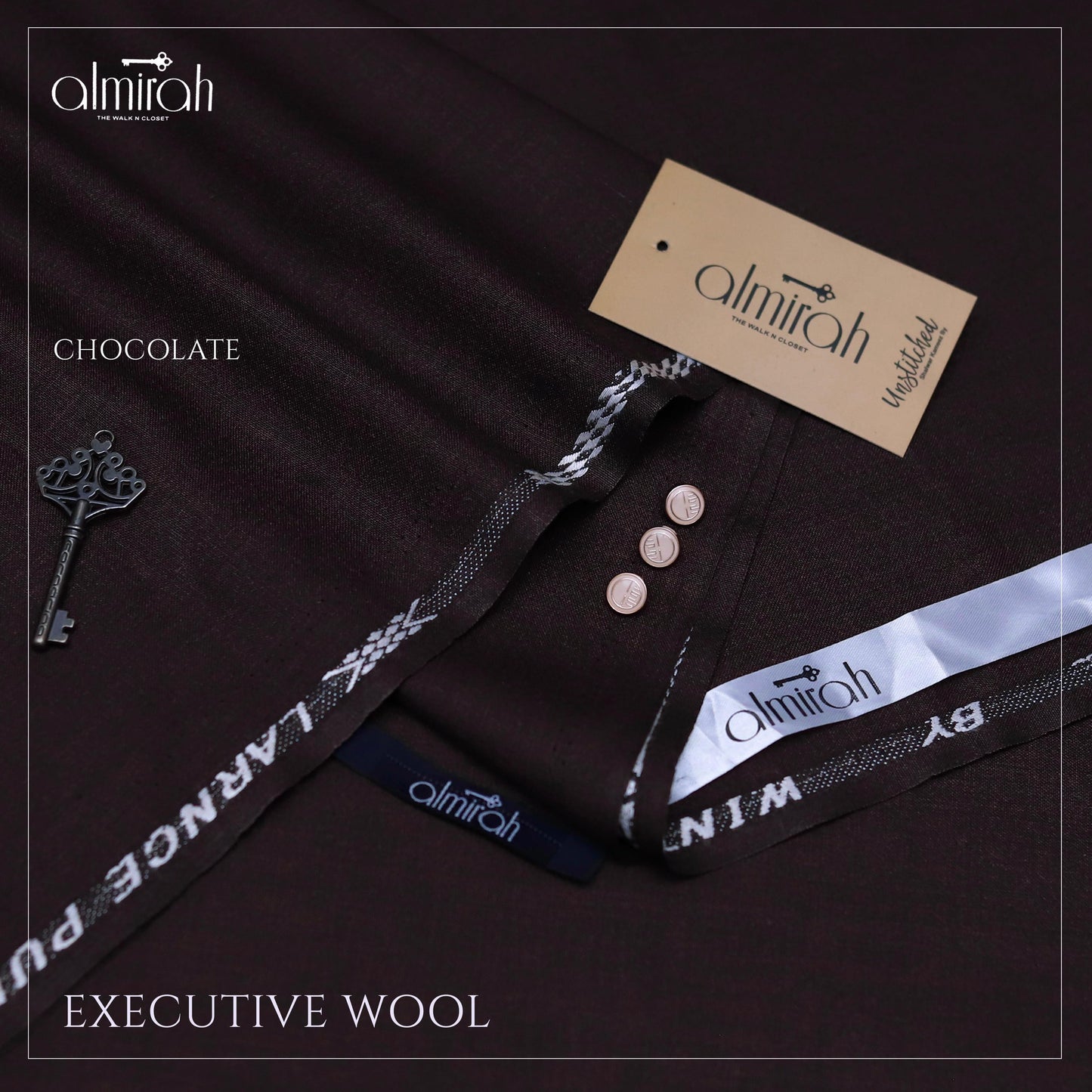 Almirah Executive Wool Suit – Premium Unstitched Fabric for Men